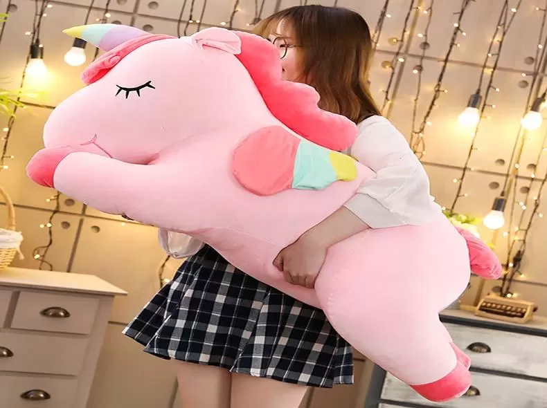 Giant Unicorn Plush Toy Soft Sitting Stuffed Popular Cartoon Unicorn Dolls Animal Horse Toys