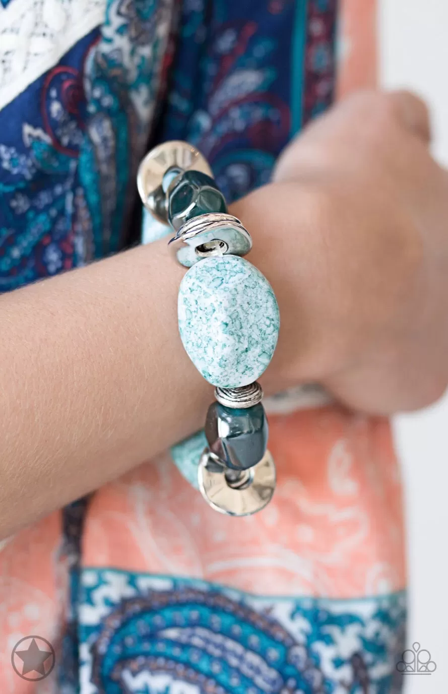 Glaze of Glory - Blue Blockbuster Paparazzi Jewelry Bracelet