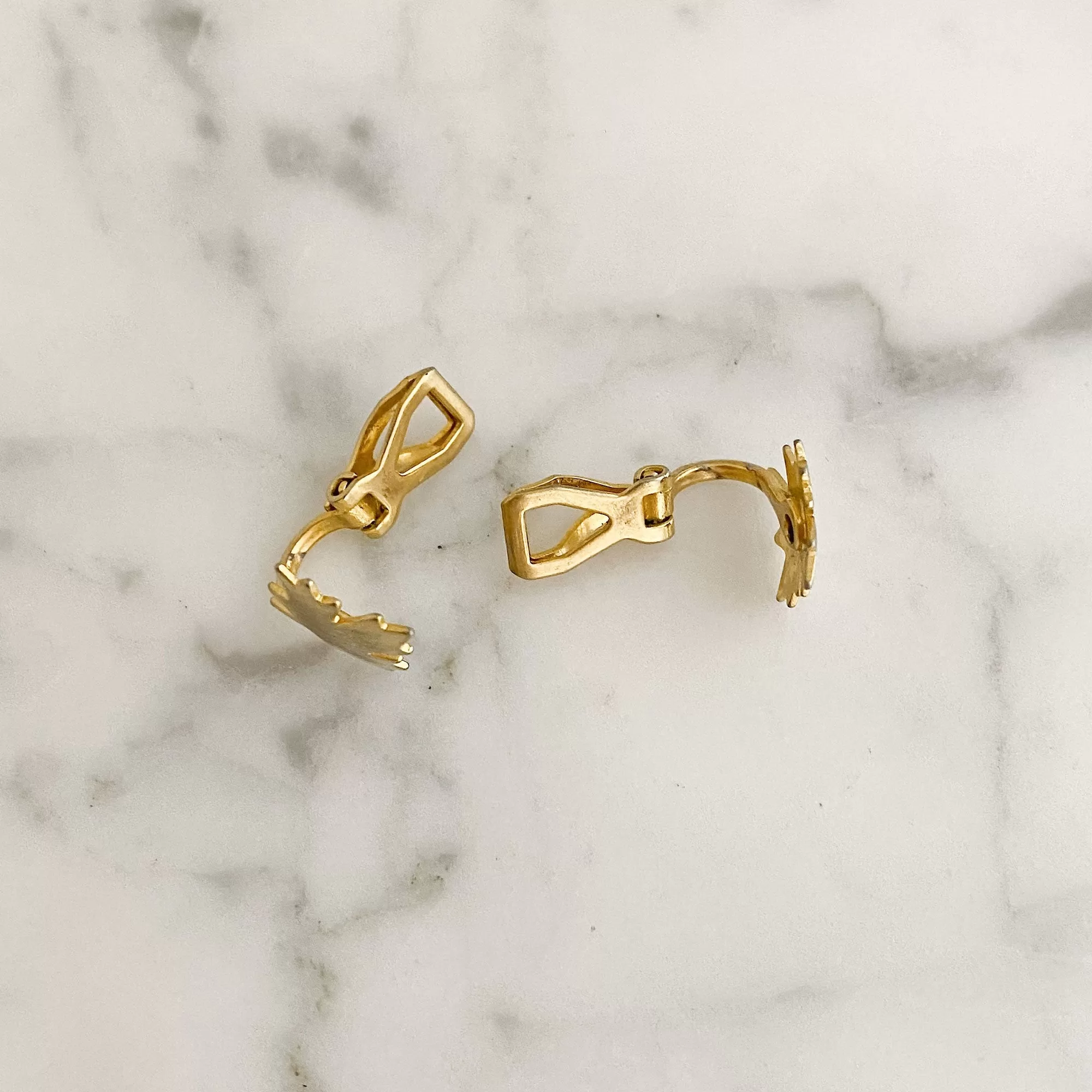 GLOVER gold leaf clip earrings