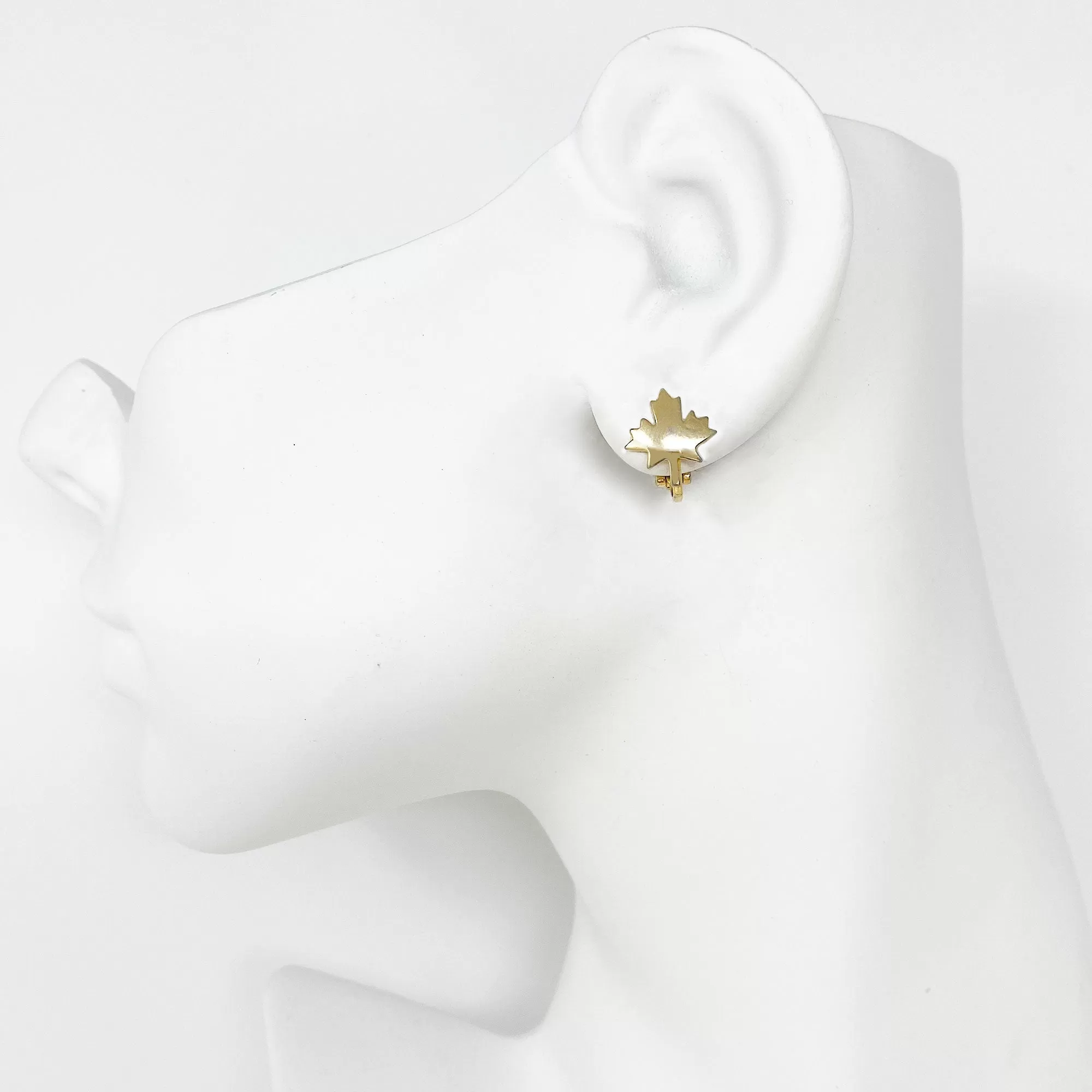 GLOVER gold leaf clip earrings