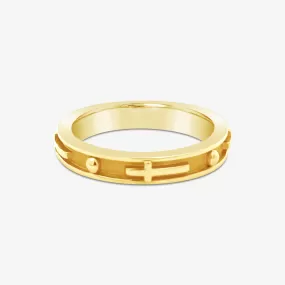 Gold Cross Band Ring