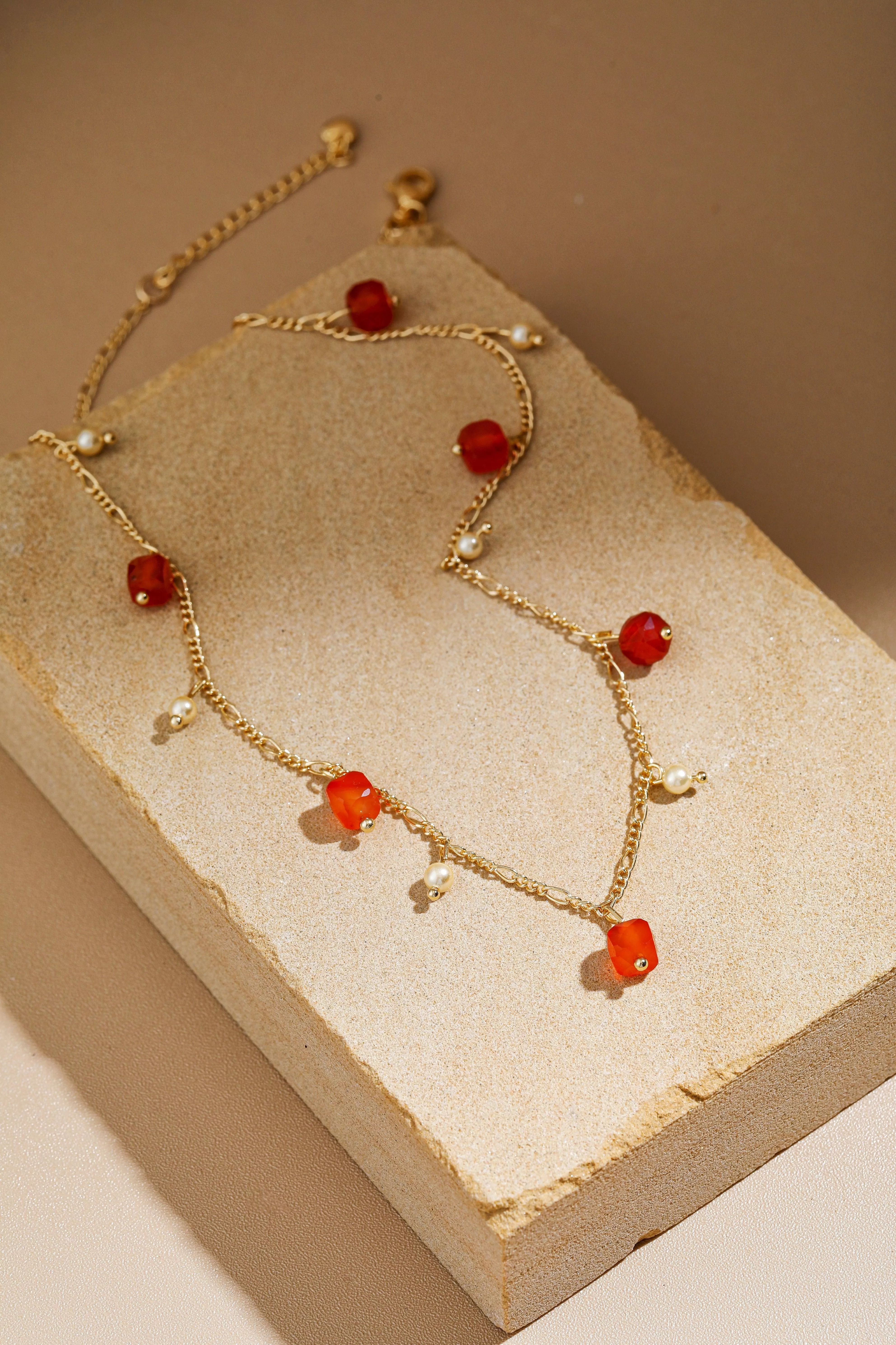 Golden Maple with Pearl Drop Necklace