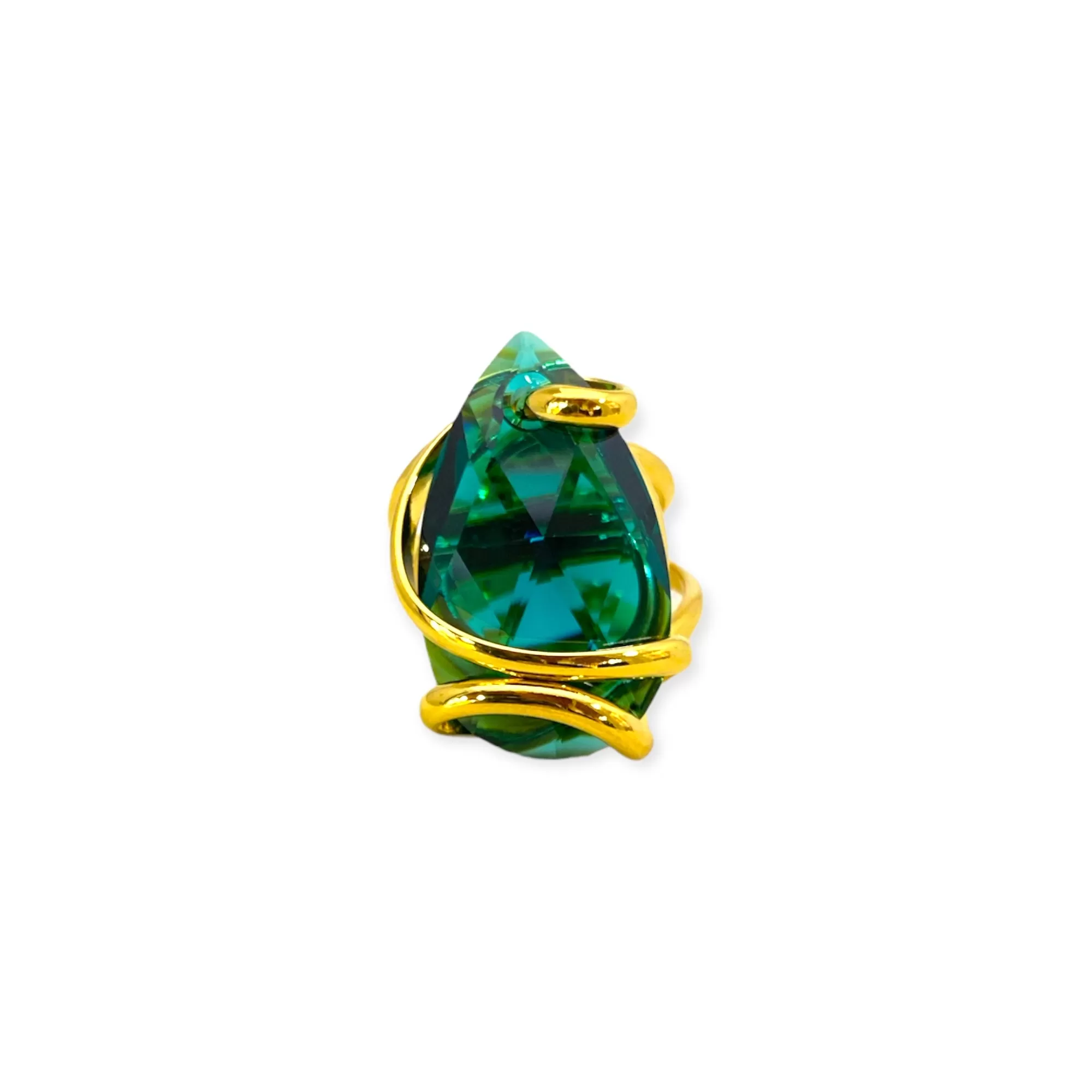 GREEN EMERALD DROP  RING