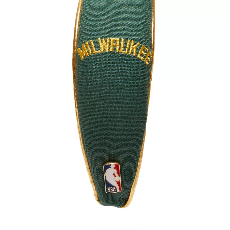 GREEN MILWAUKEE BUCKS EMBROIDERED KNOTTED HEADBAND