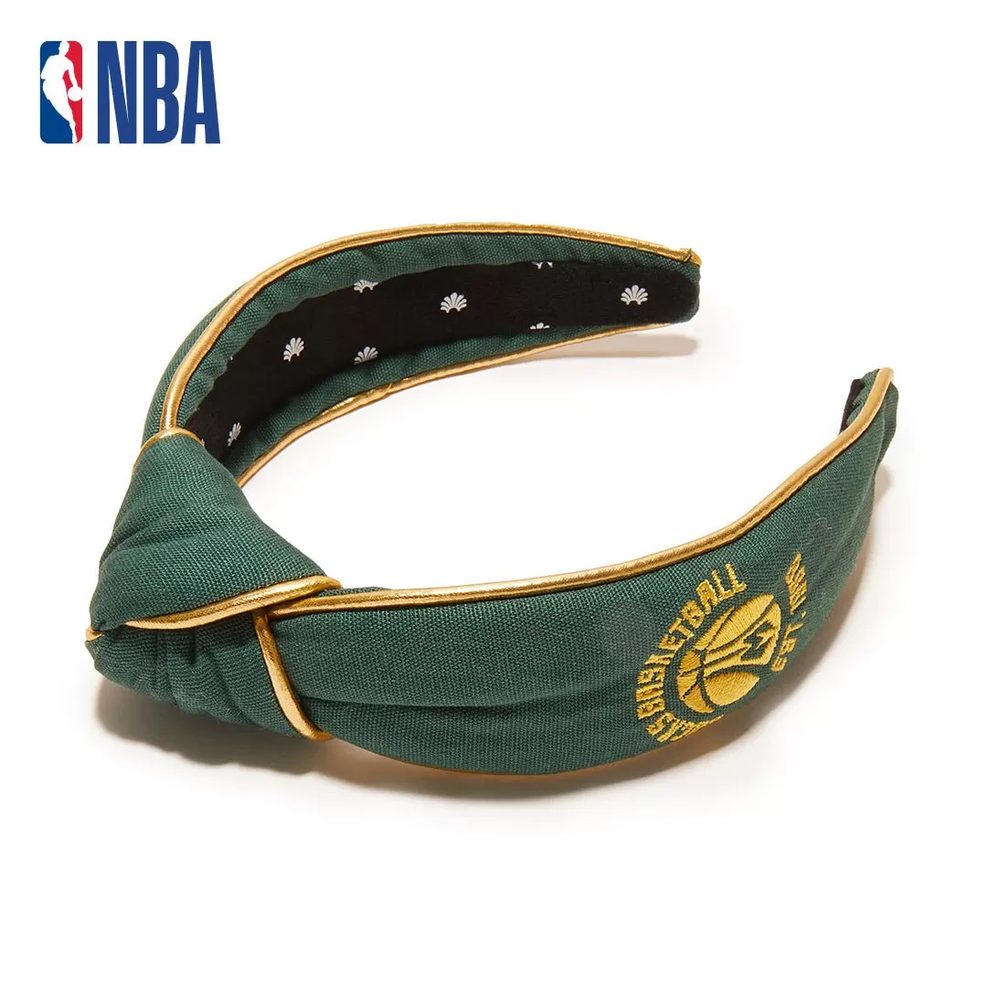 GREEN MILWAUKEE BUCKS EMBROIDERED KNOTTED HEADBAND