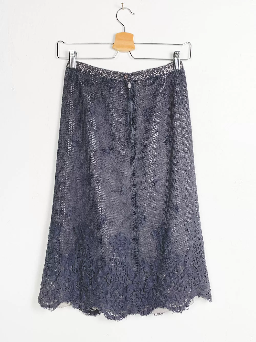 Handmade Overdyed Grey Lace