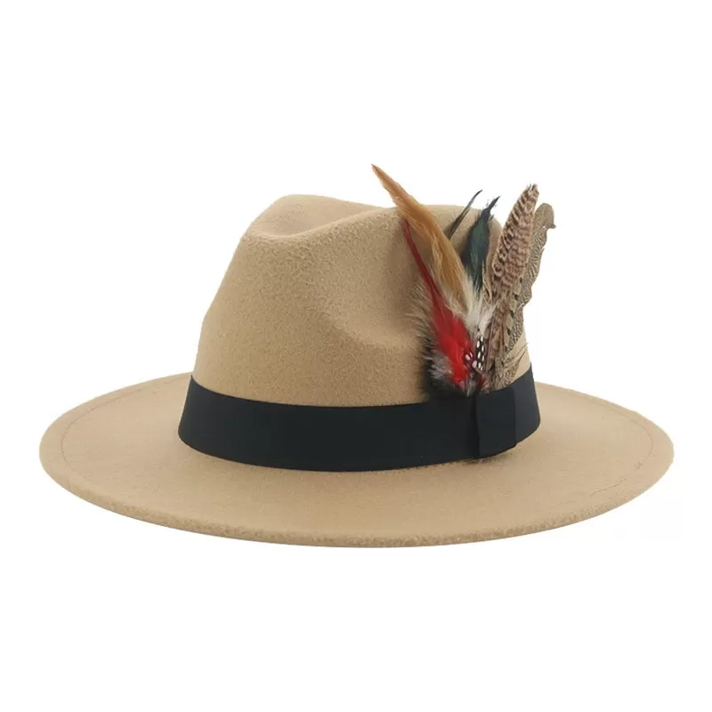 Hat Fedoras Winter Women Hats Men Felt Hat Feather Luxury Fashion hat Popular