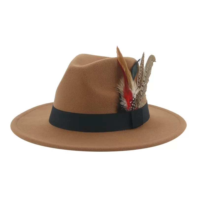 Hat Fedoras Winter Women Hats Men Felt Hat Feather Luxury Fashion hat Popular