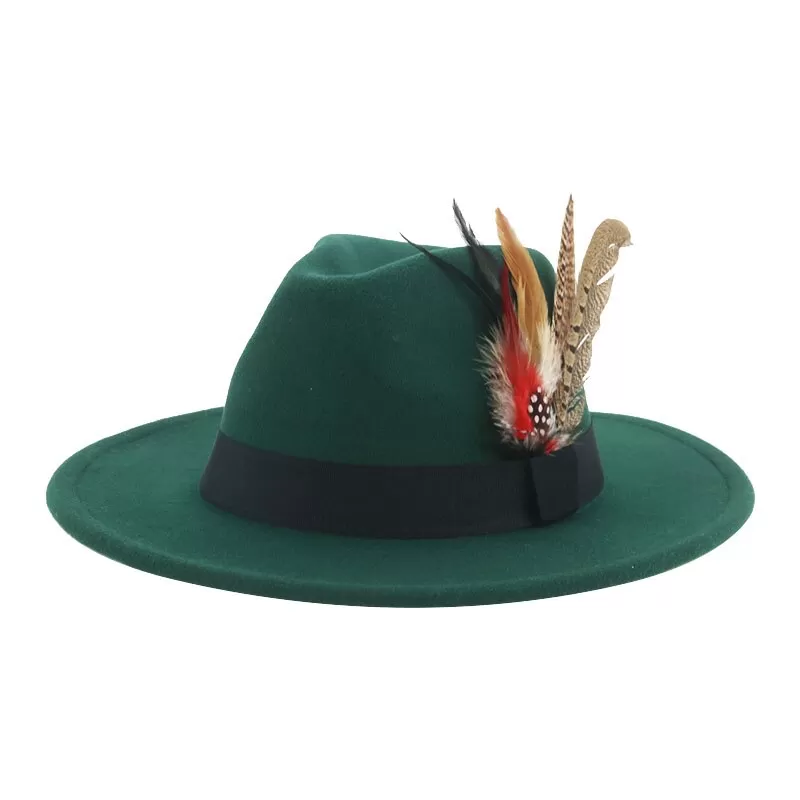 Hat Fedoras Winter Women Hats Men Felt Hat Feather Luxury Fashion hat Popular