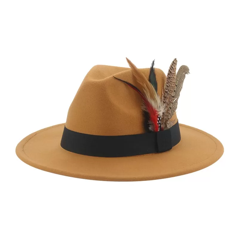 Hat Fedoras Winter Women Hats Men Felt Hat Feather Luxury Fashion hat Popular