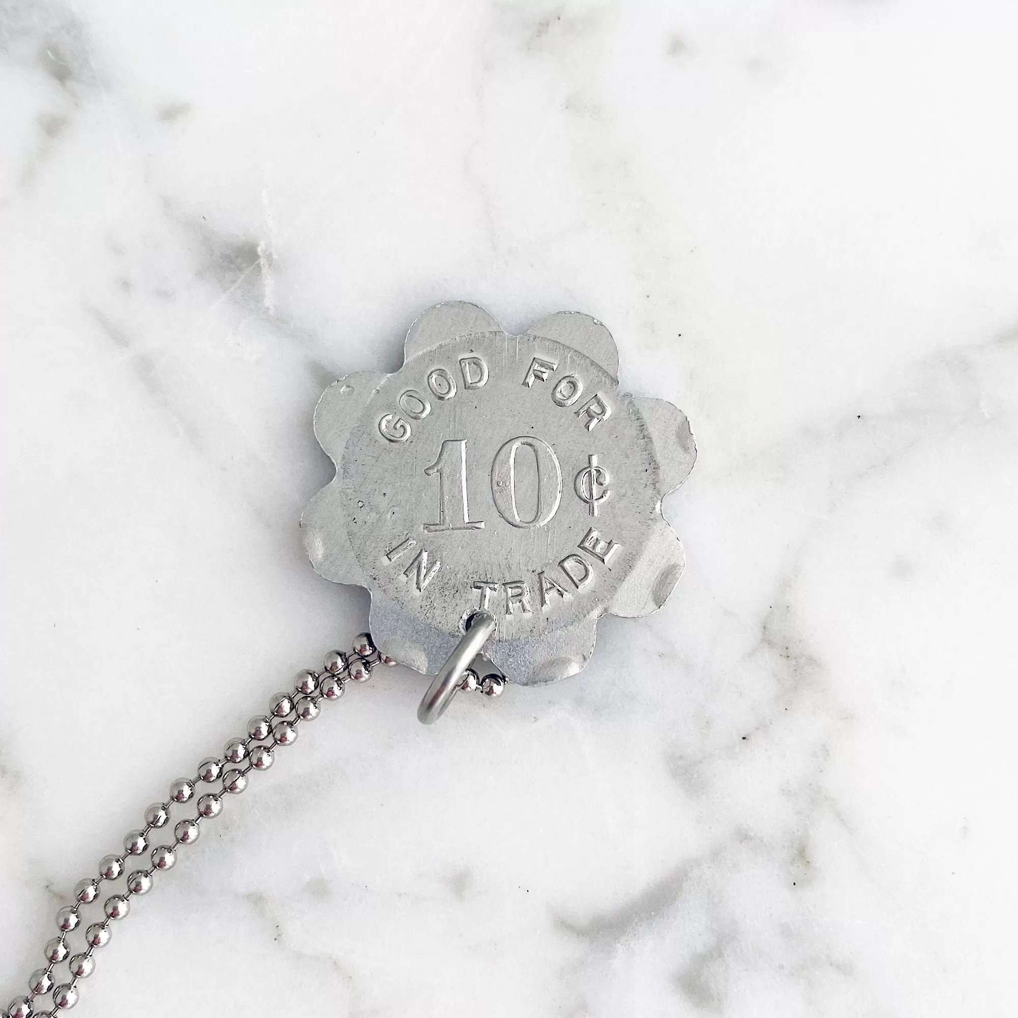 HOPKINS silver token necklace