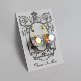 Iridescent Aurora Borealis Earrings - Medium Round