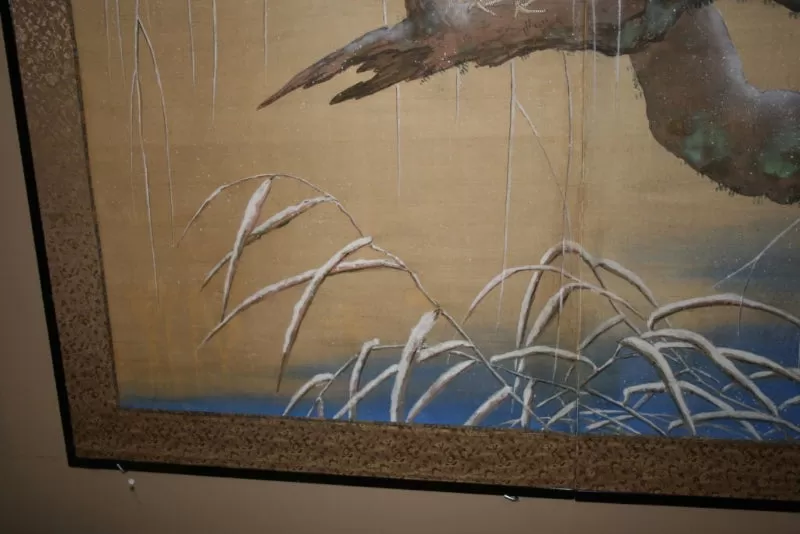 Japanese Edo Period Screen with Cranes