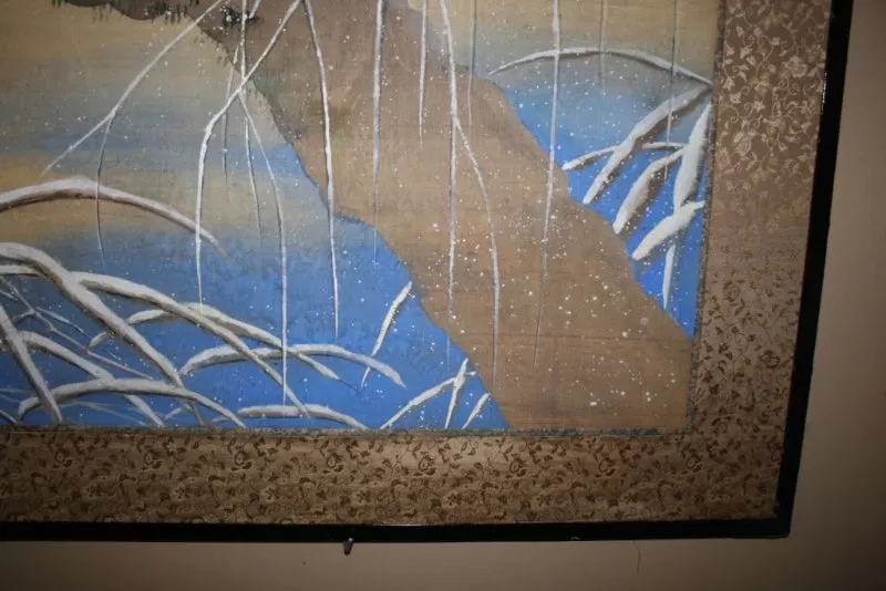 Japanese Edo Period Screen with Cranes