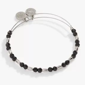 Jet Black Crystal Beaded Bangle