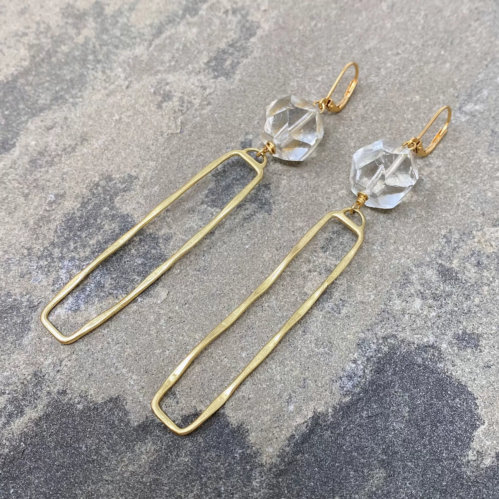 JINAN minimalist long gold earrings