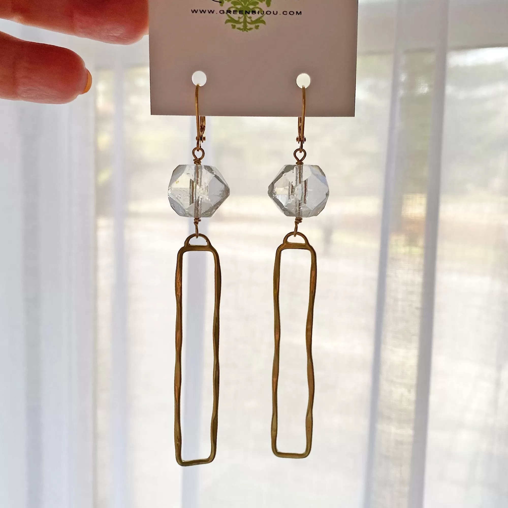 JINAN minimalist long gold earrings