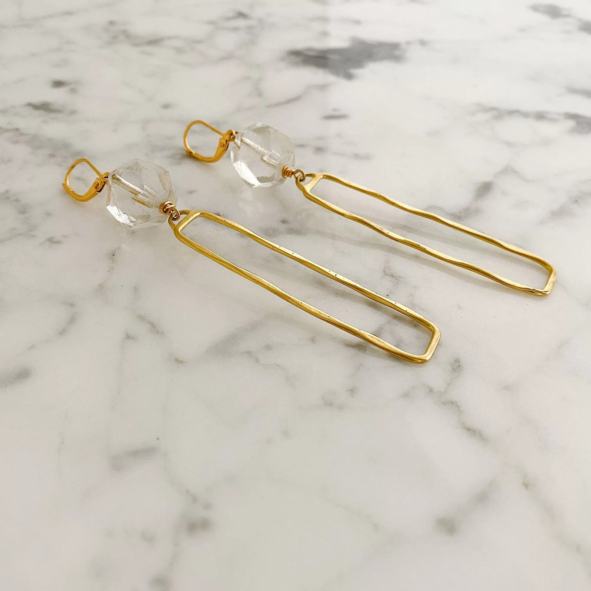 JINAN minimalist long gold earrings