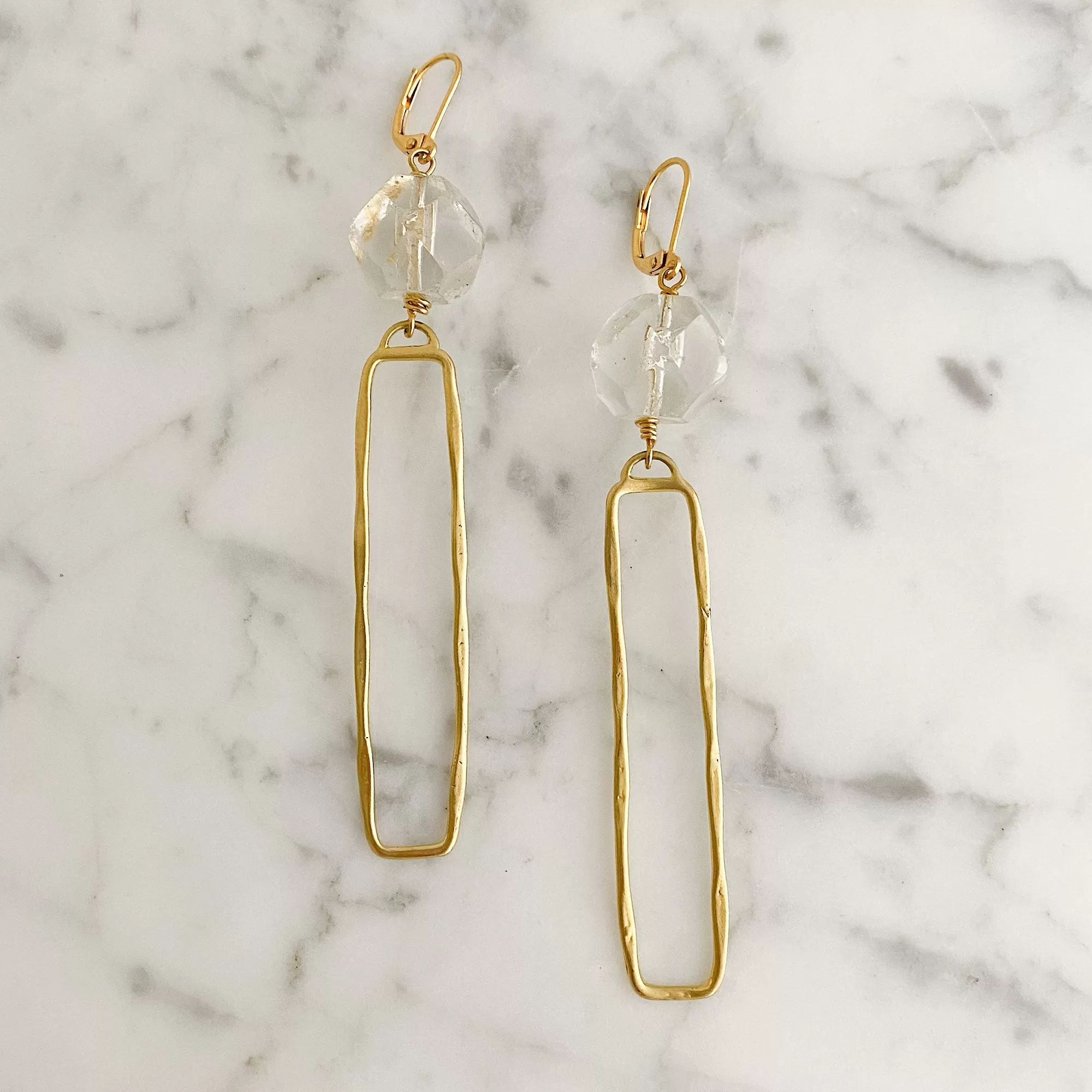 JINAN minimalist long gold earrings