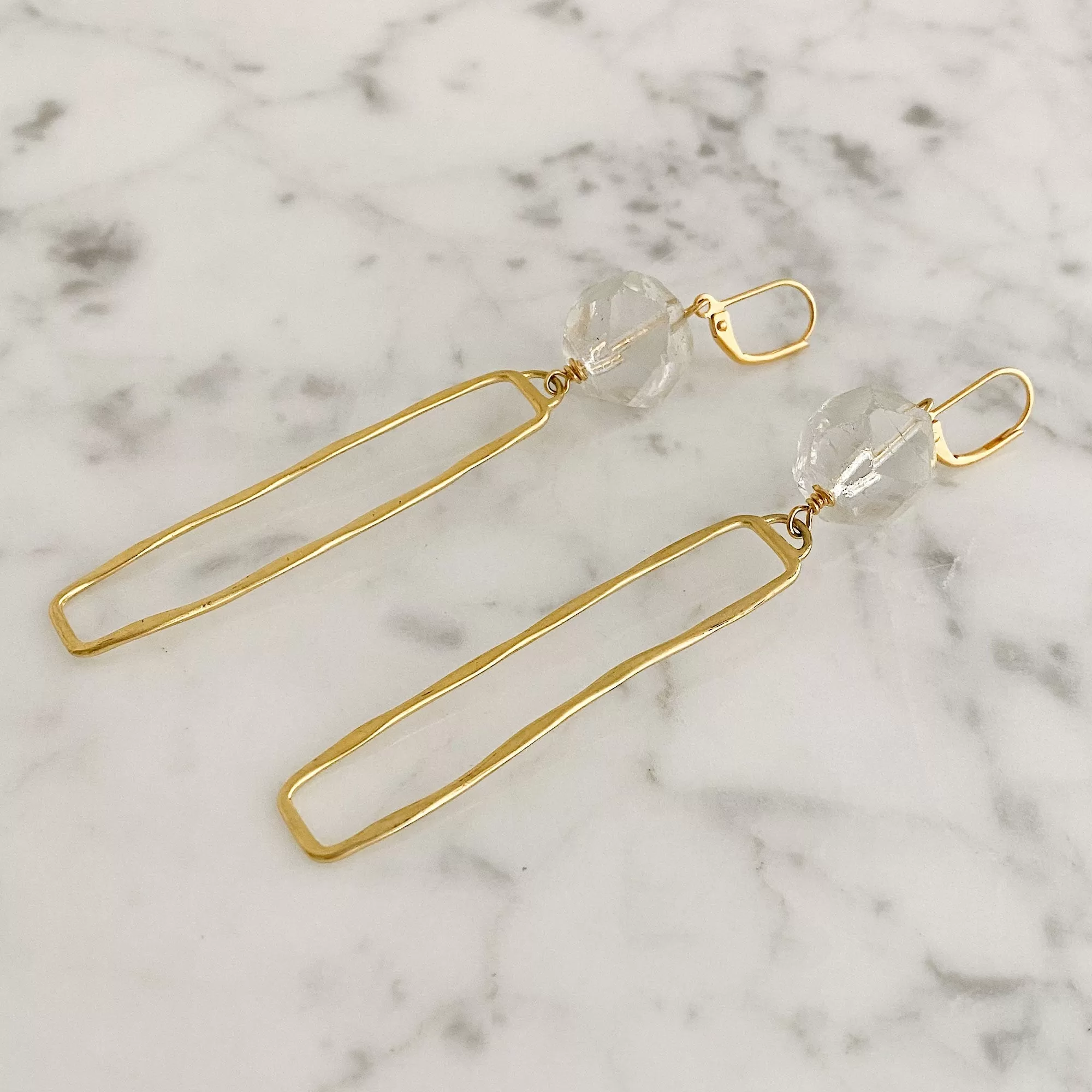 JINAN minimalist long gold earrings