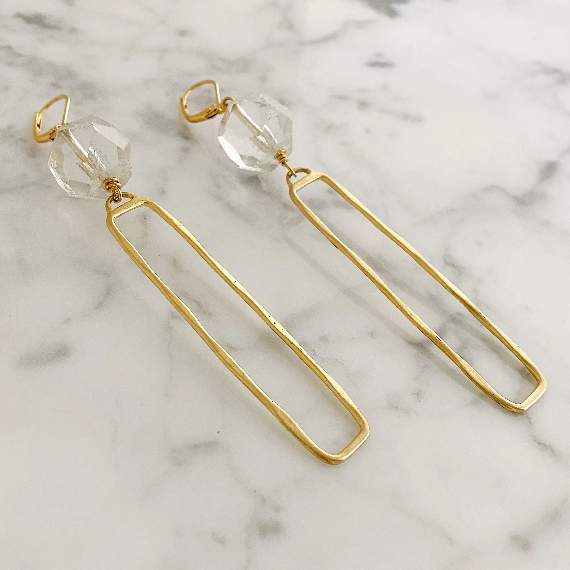 JINAN minimalist long gold earrings