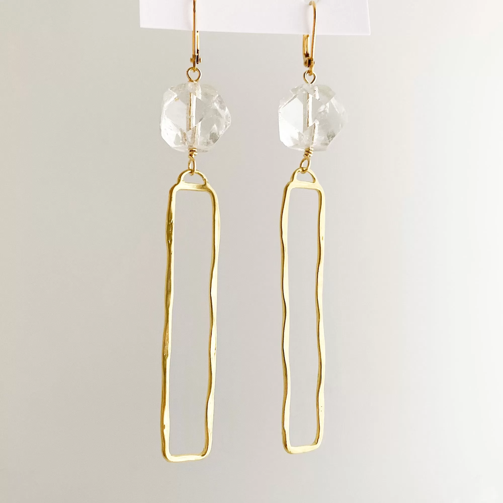 JINAN minimalist long gold earrings