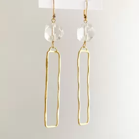 JINAN minimalist long gold earrings