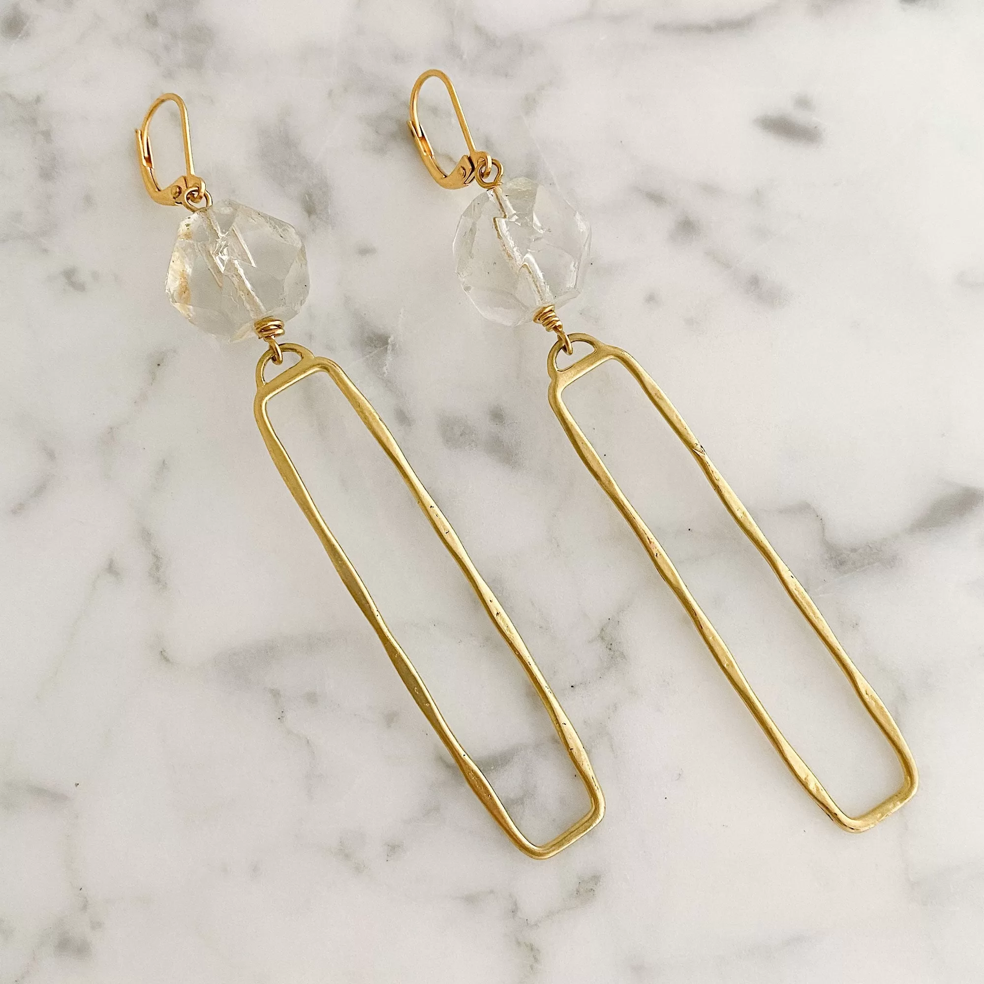 JINAN minimalist long gold earrings