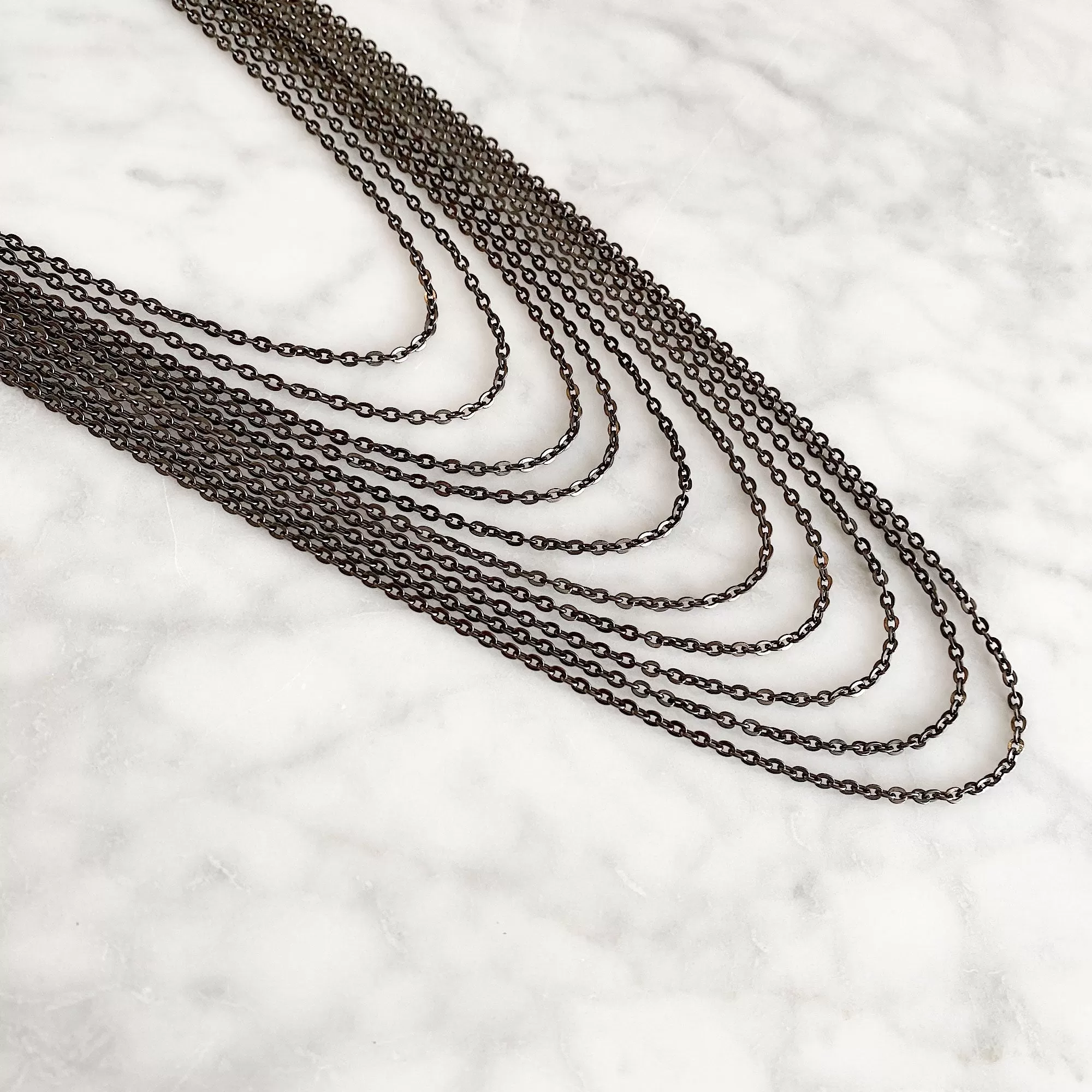 KIDWELL long grey pearl and chain necklace