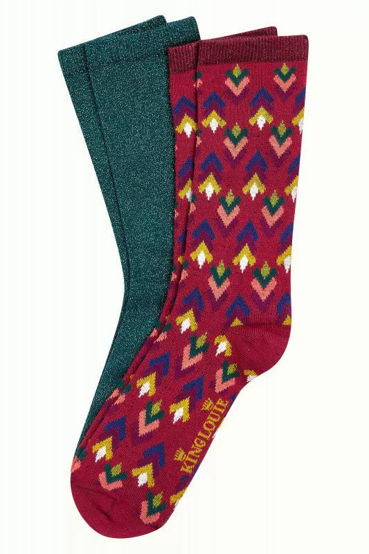 King Louie -  Socks 2-Pack - Ollie Cabernet Red