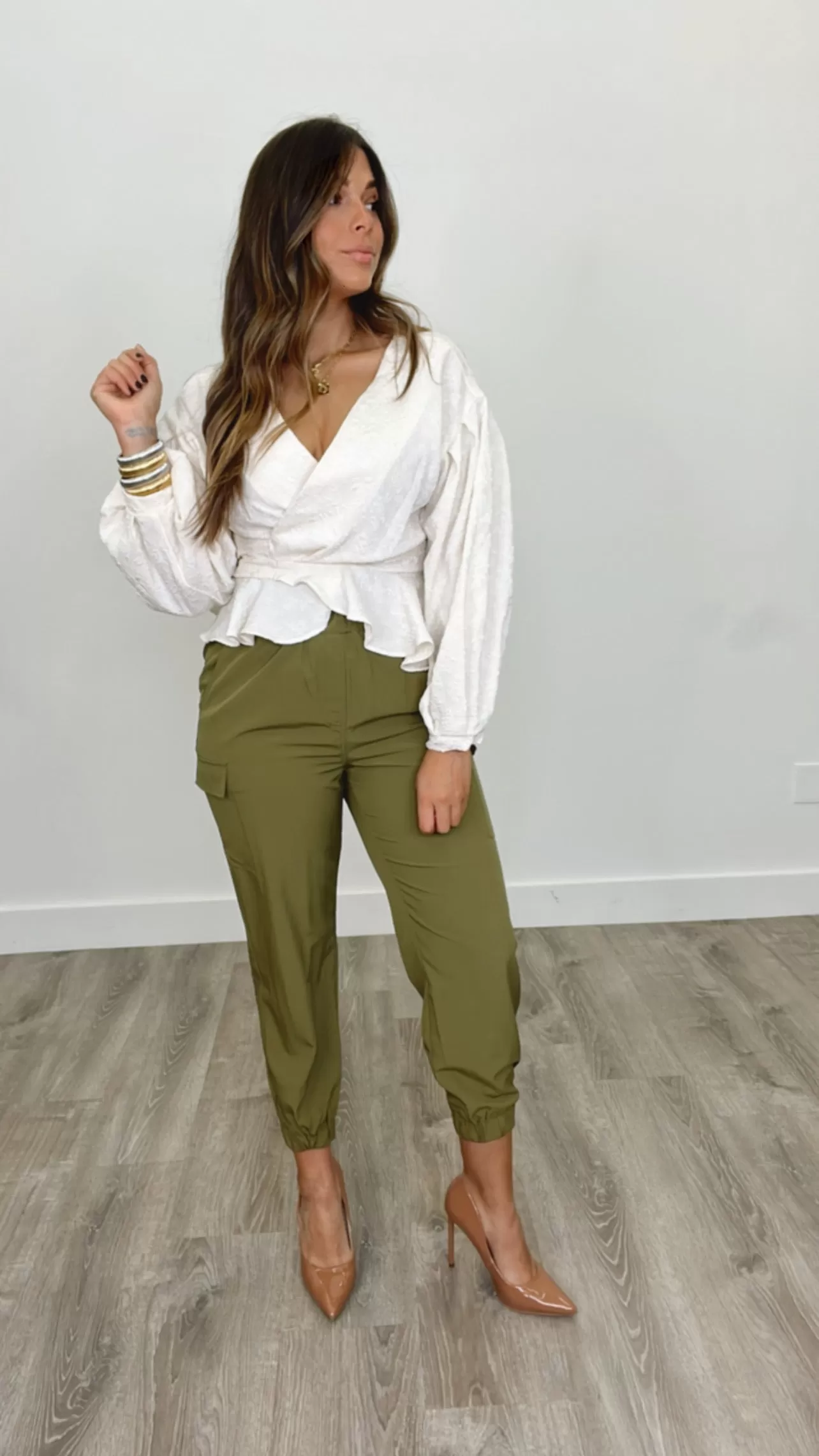 Kylie Wrap Cream Blouse