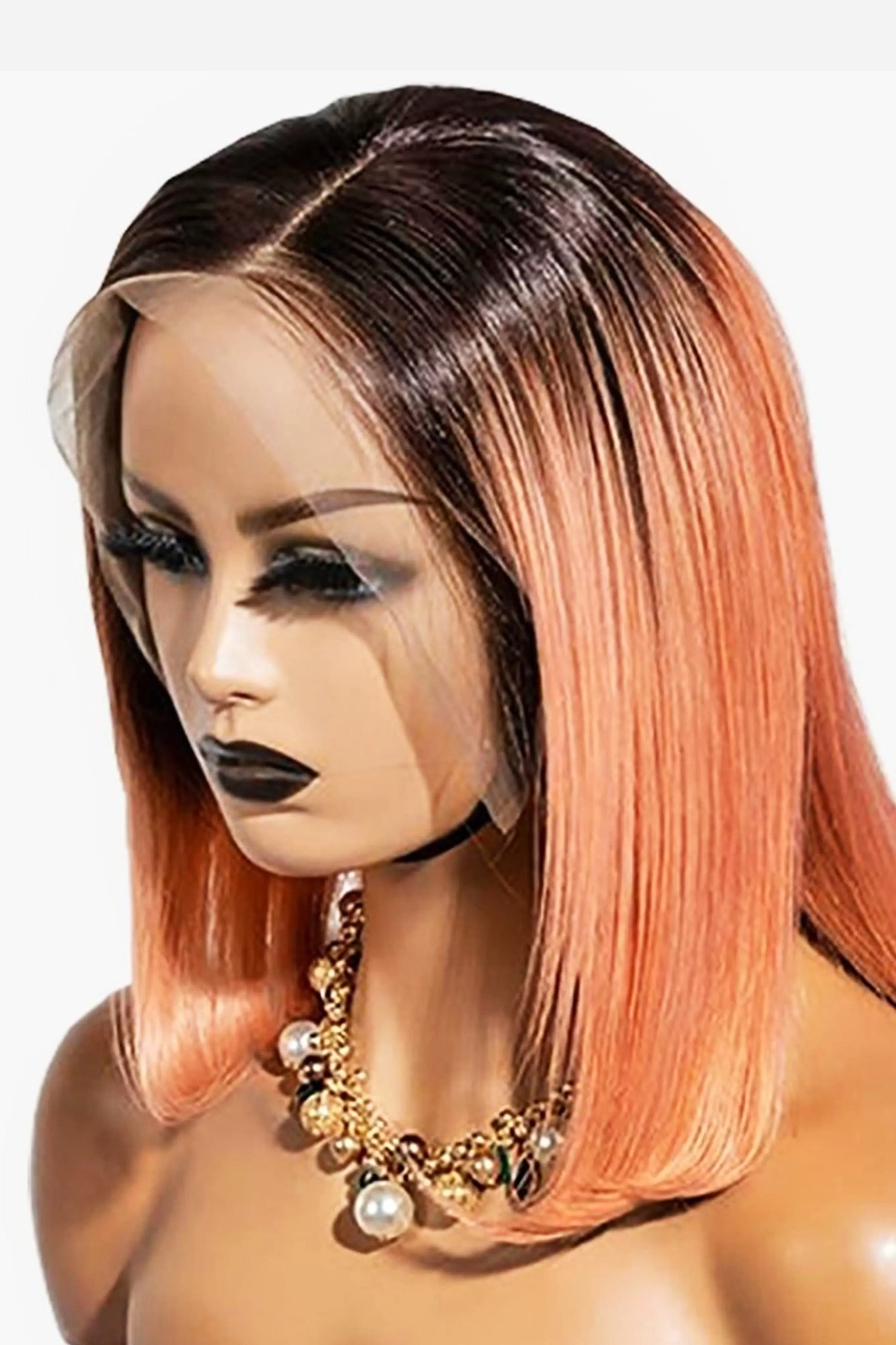 Lace Front Brazilian Bob Over Straight Short Wigs