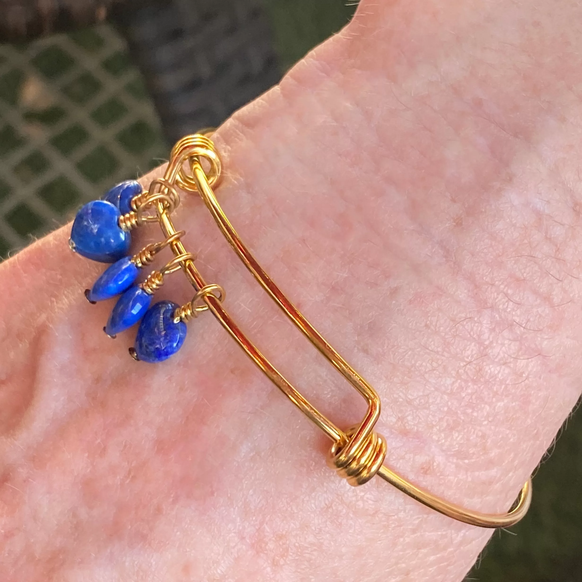 Lapis Lazuli Heart Bangle