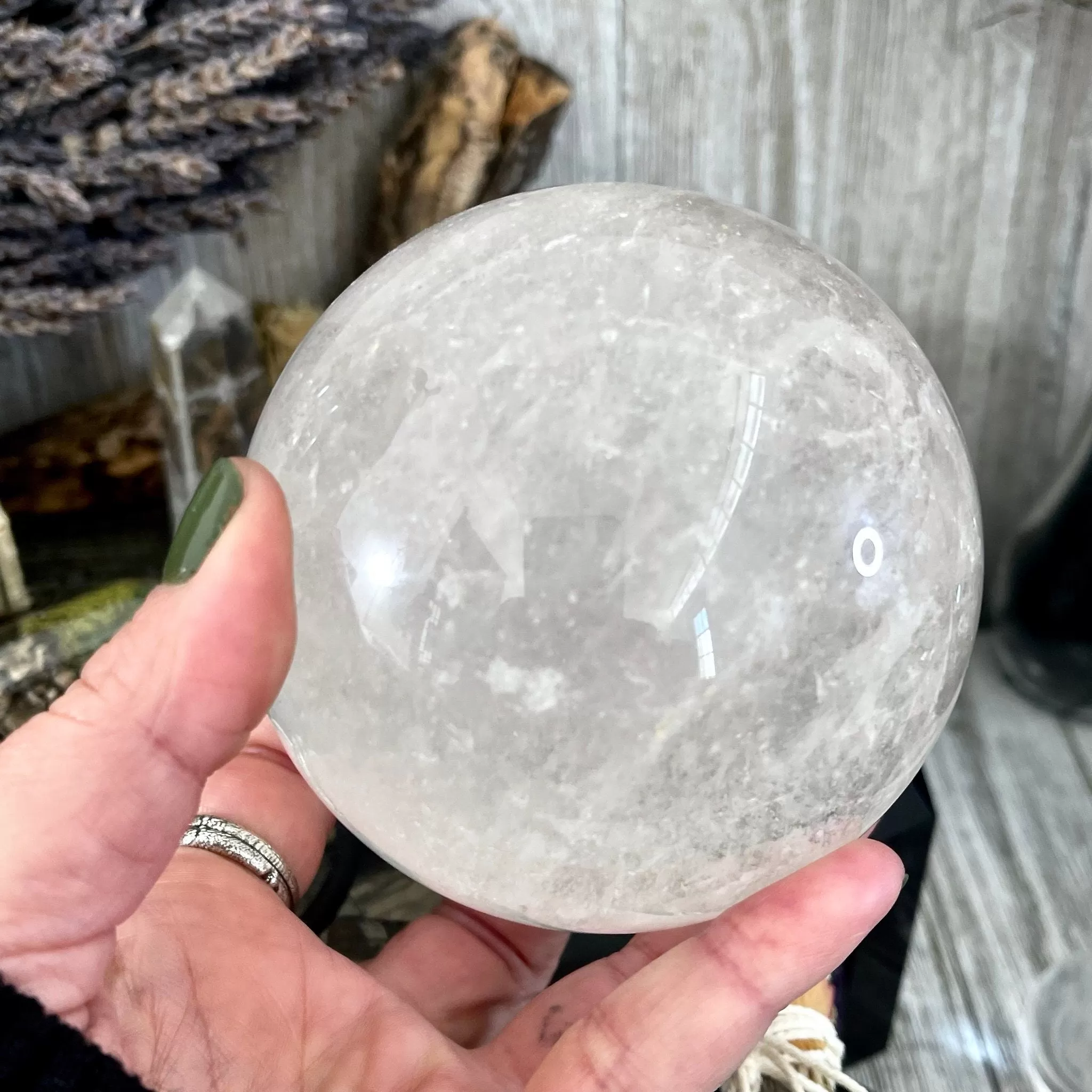 Large Clear Quartz Crystal Ball  / FoxlarkCrystals