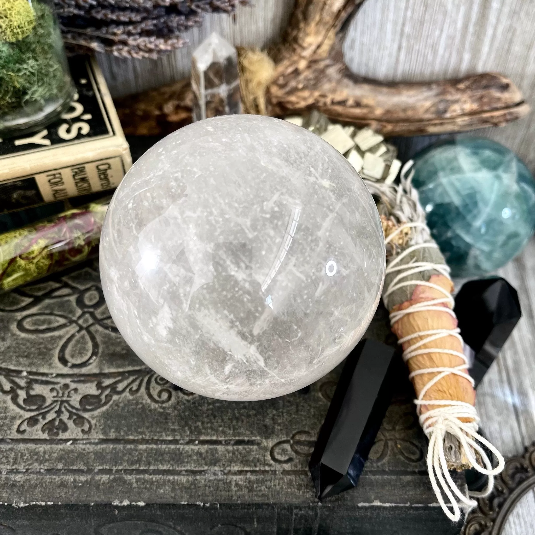 Large Clear Quartz Crystal Ball  / FoxlarkCrystals