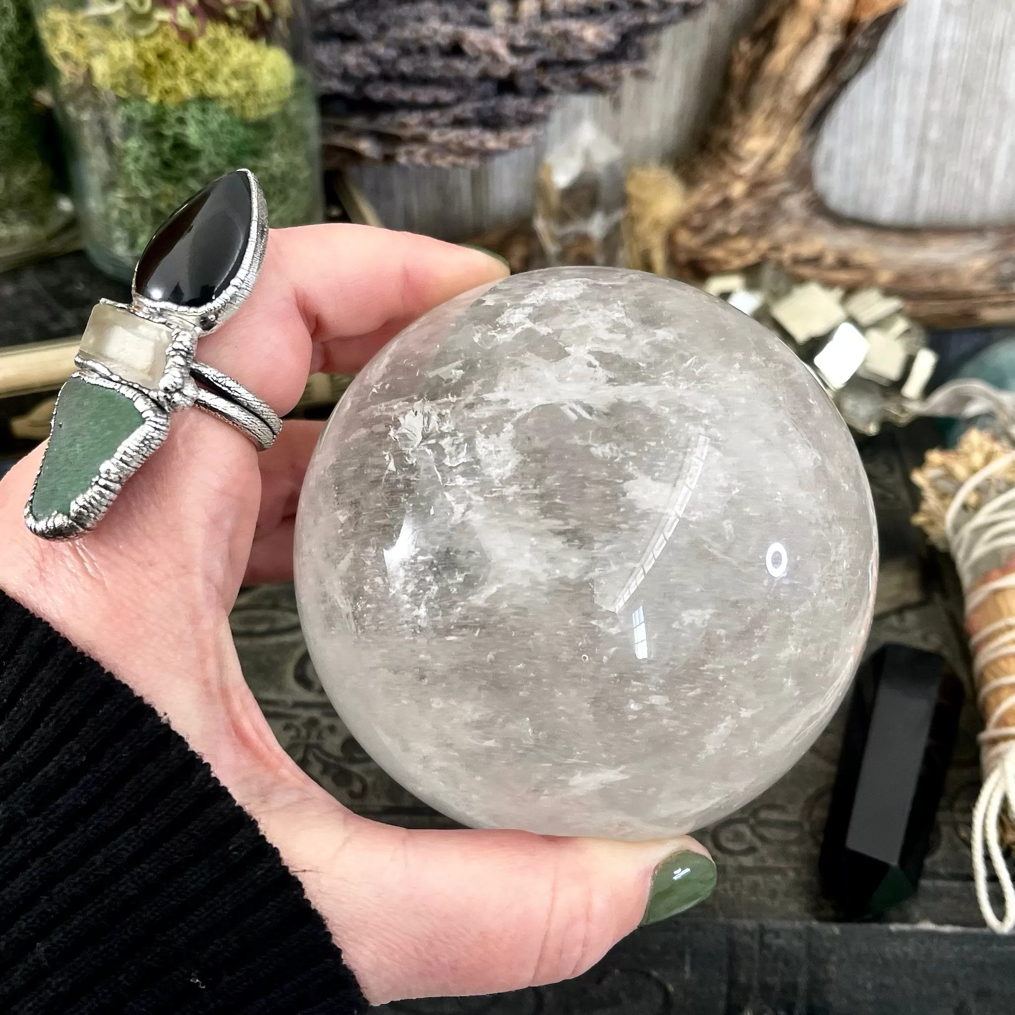 Large Clear Quartz Crystal Ball  / FoxlarkCrystals