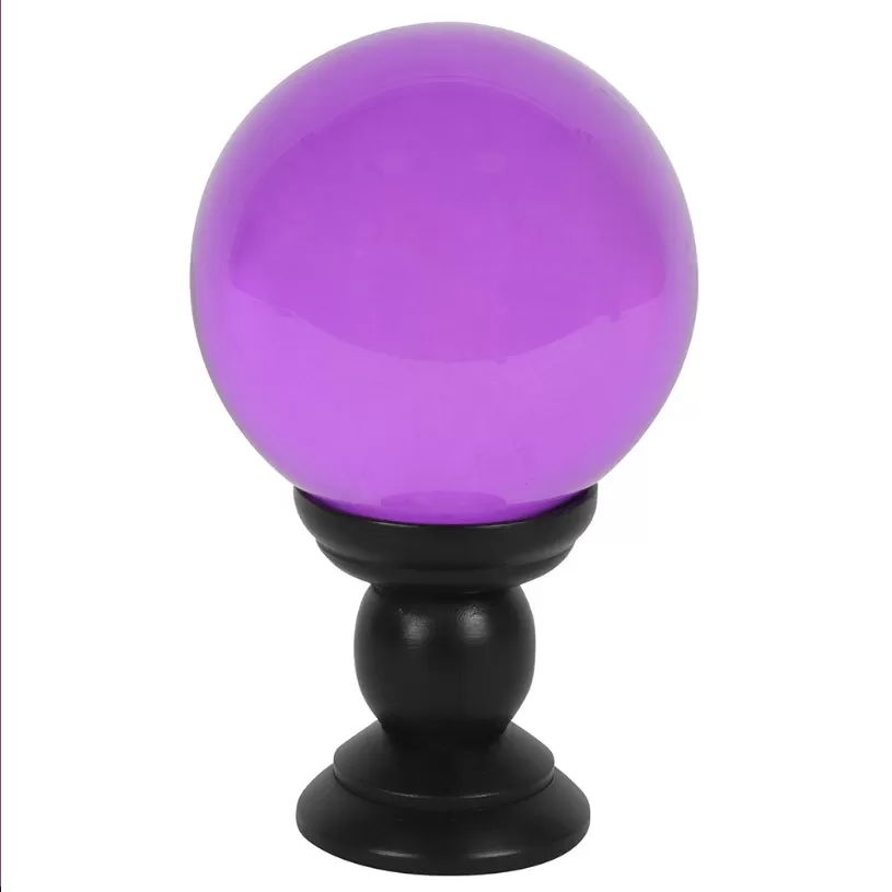 Large Purple Crystal Ball on Stand