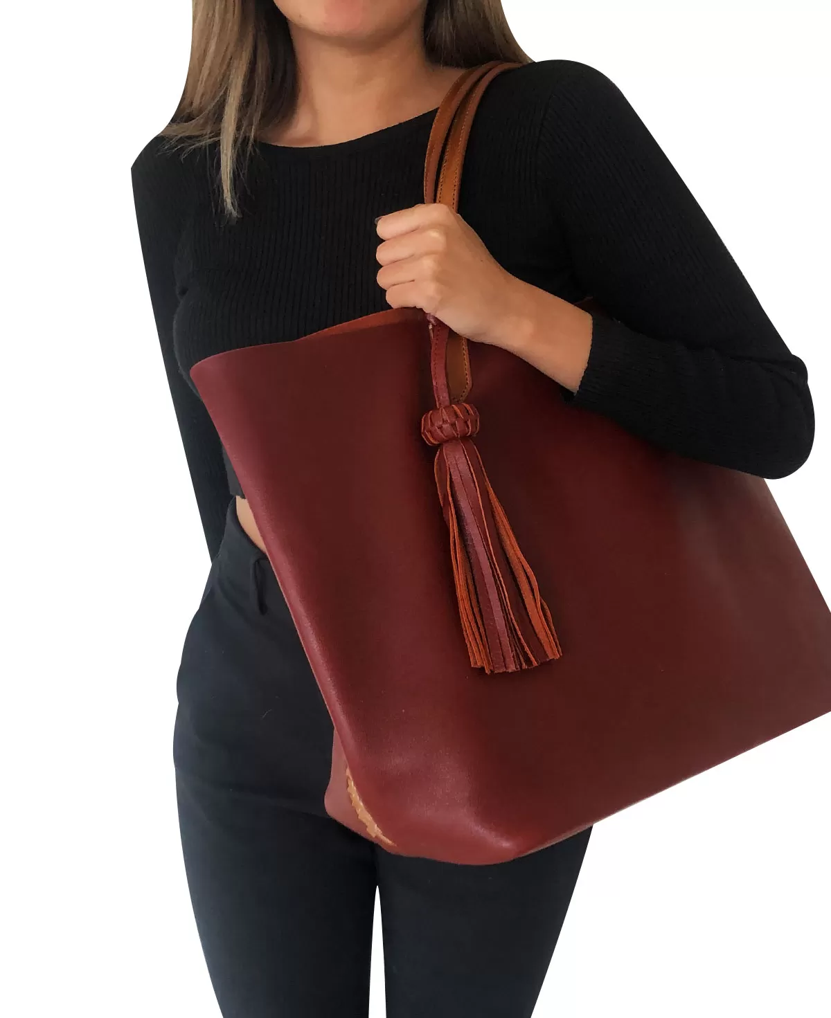 Large Tote Cognac Lidia Leather Bag