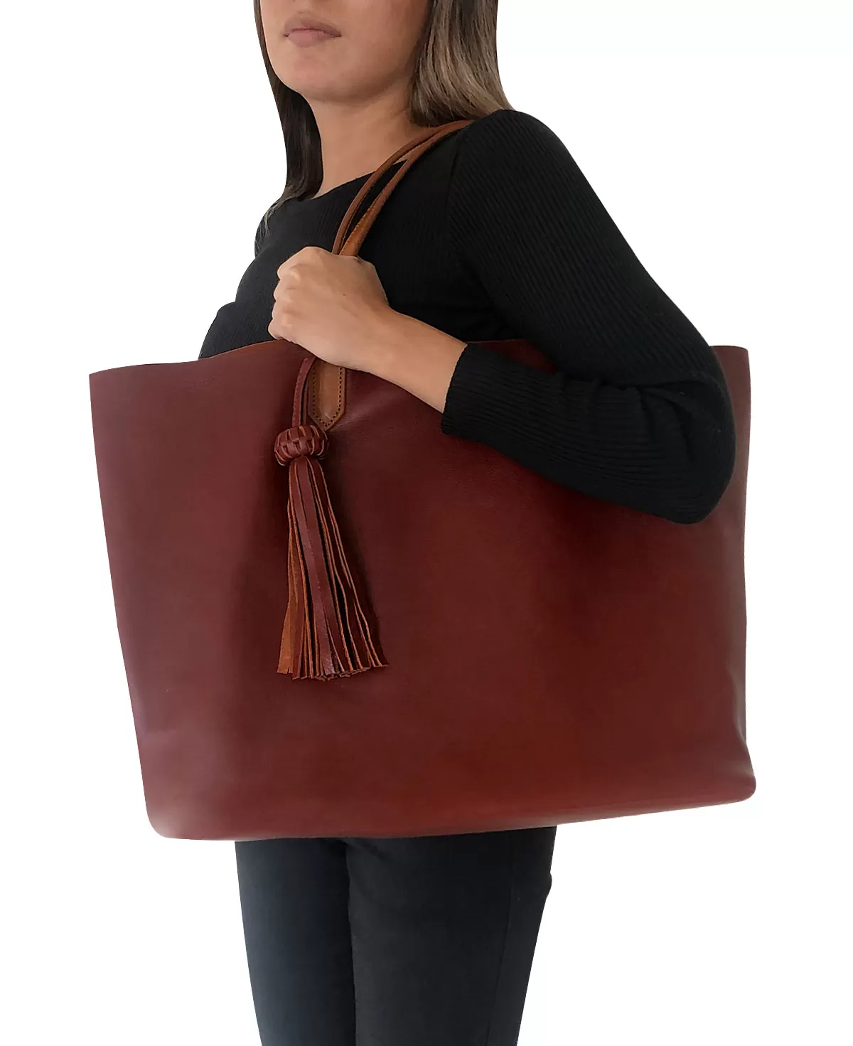 Large Tote Cognac Lidia Leather Bag