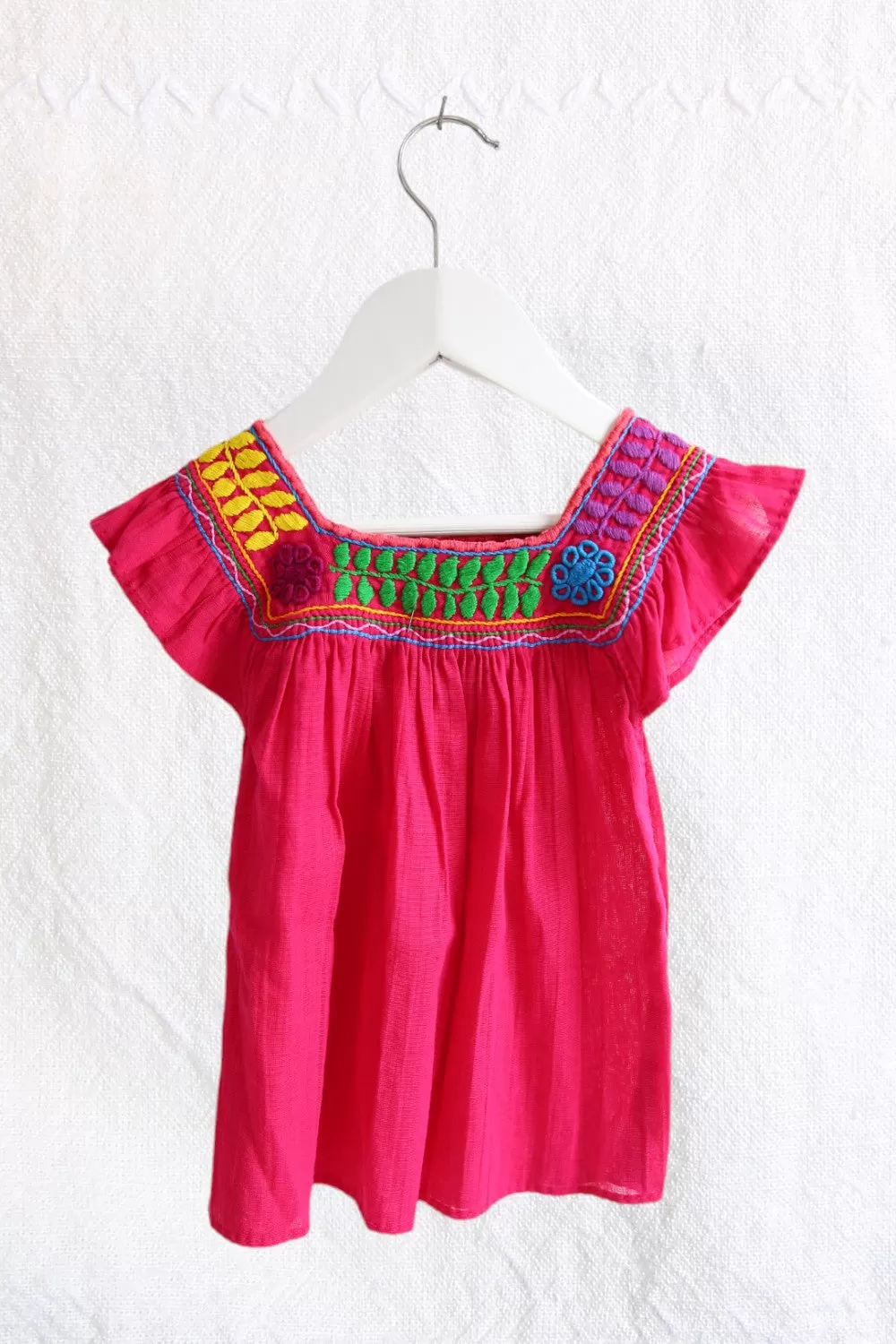 LAS NIAS KIDS MEXICAN EMBROIDERED PINK DRESS