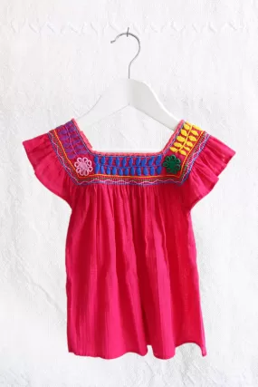 LAS NIAS KIDS MEXICAN EMBROIDERED PINK DRESS