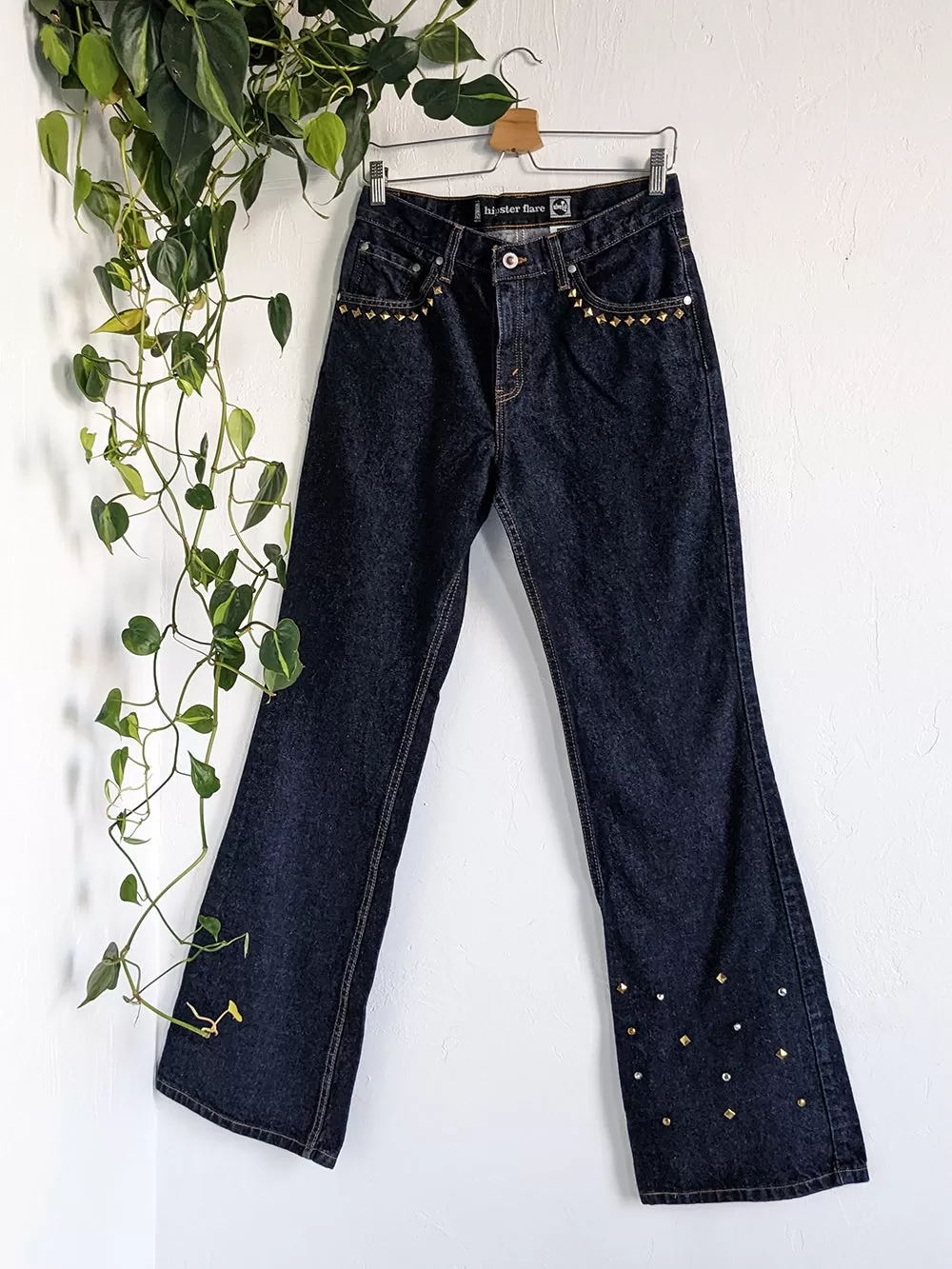 Levis Silver Tab Bedazzled Dark Wash Flare Jeans