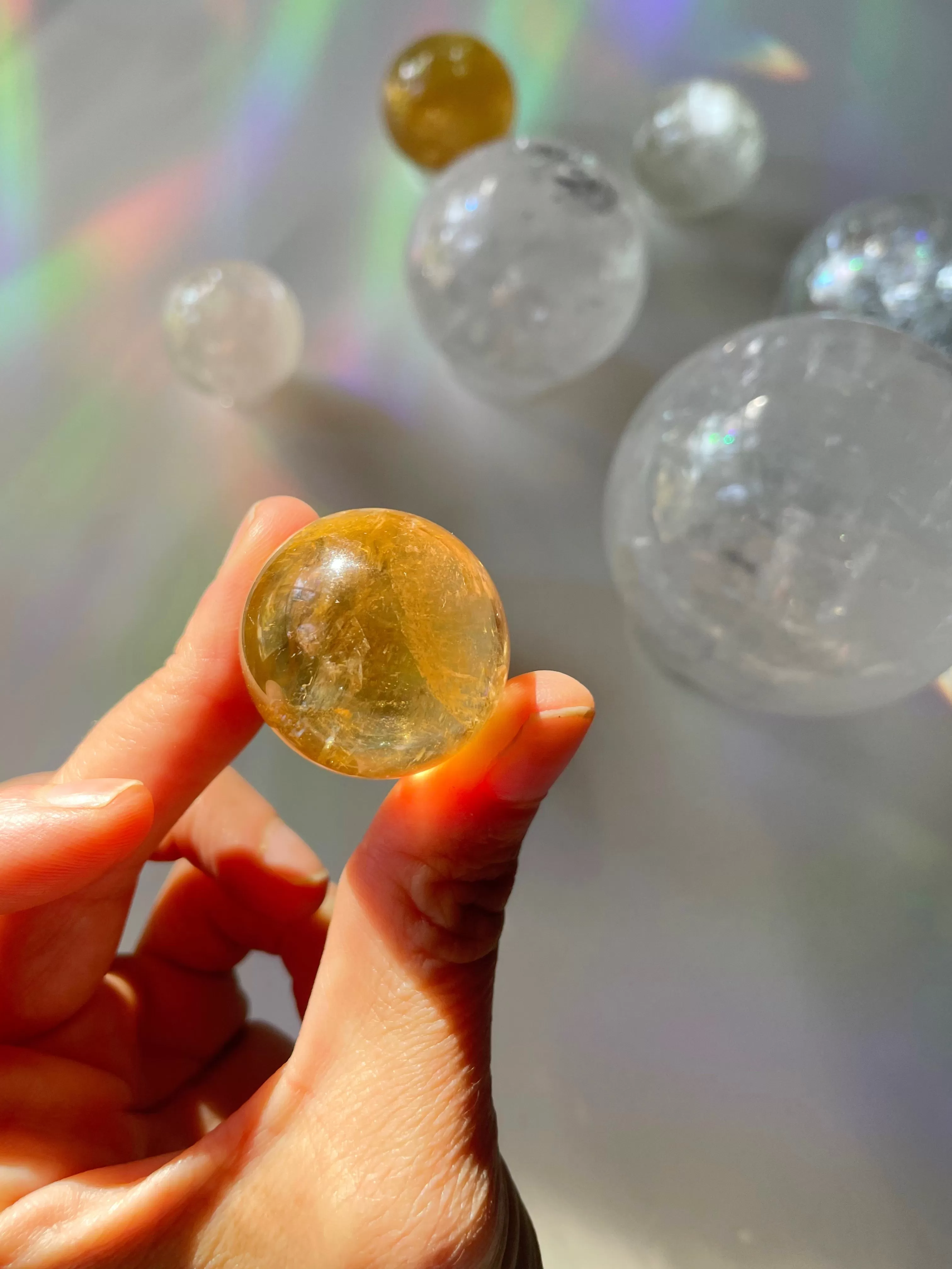 Lil Honey Optic Calcite Spheres - AAA