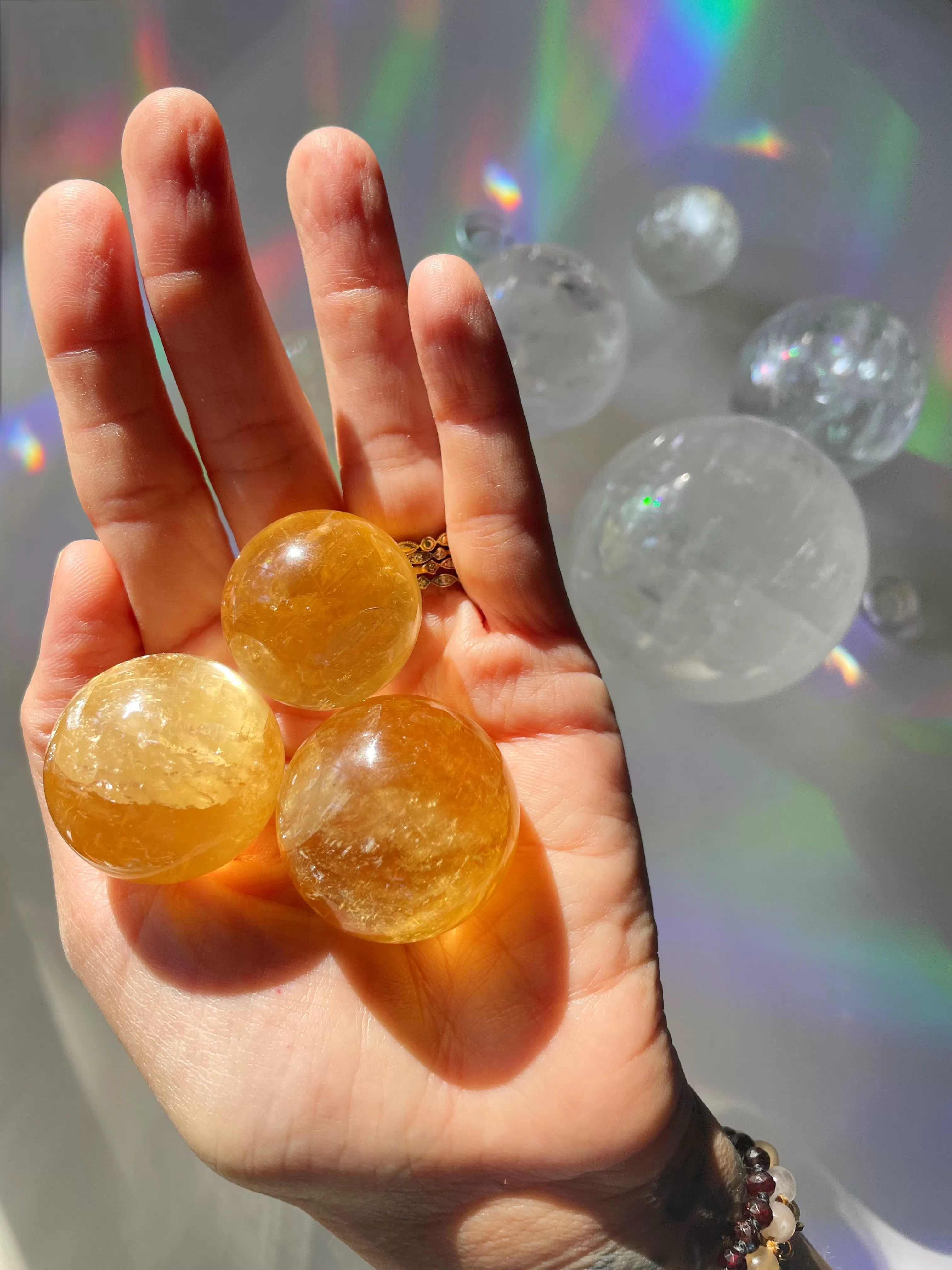 Lil Honey Optic Calcite Spheres - AAA