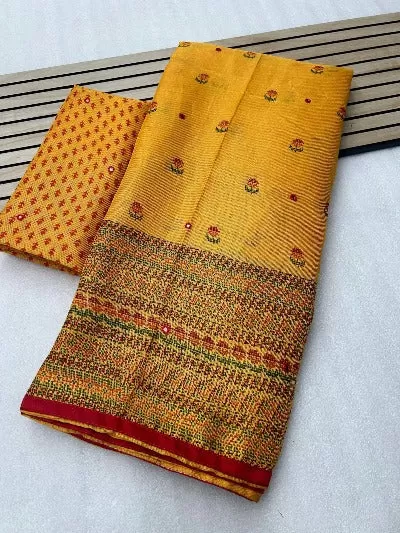 Linen Jute Silk HD Print Saree