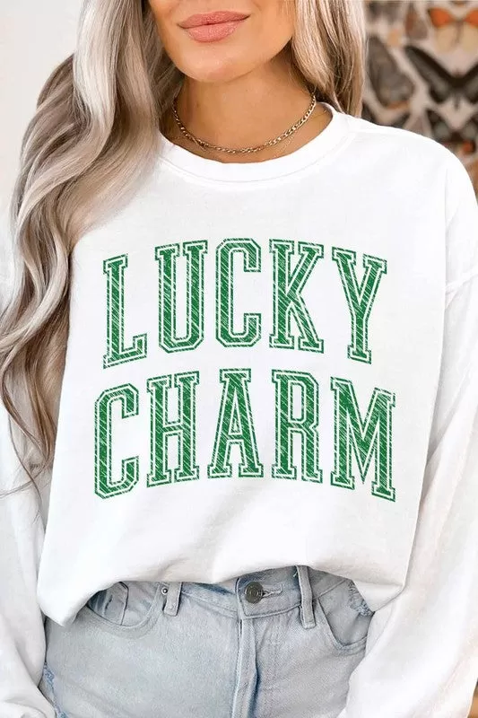 LUCKY CHARM ST PATRICKS GRAPHIC SWEATSHIRT