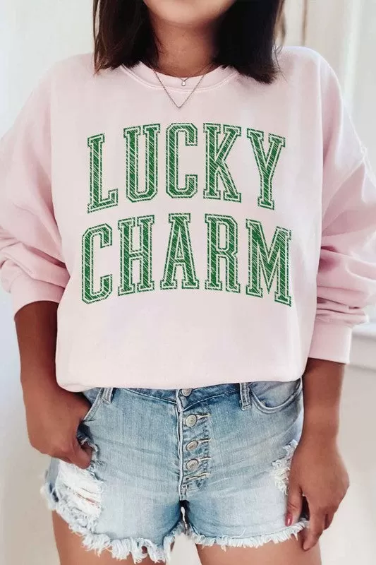 LUCKY CHARM ST PATRICKS GRAPHIC SWEATSHIRT