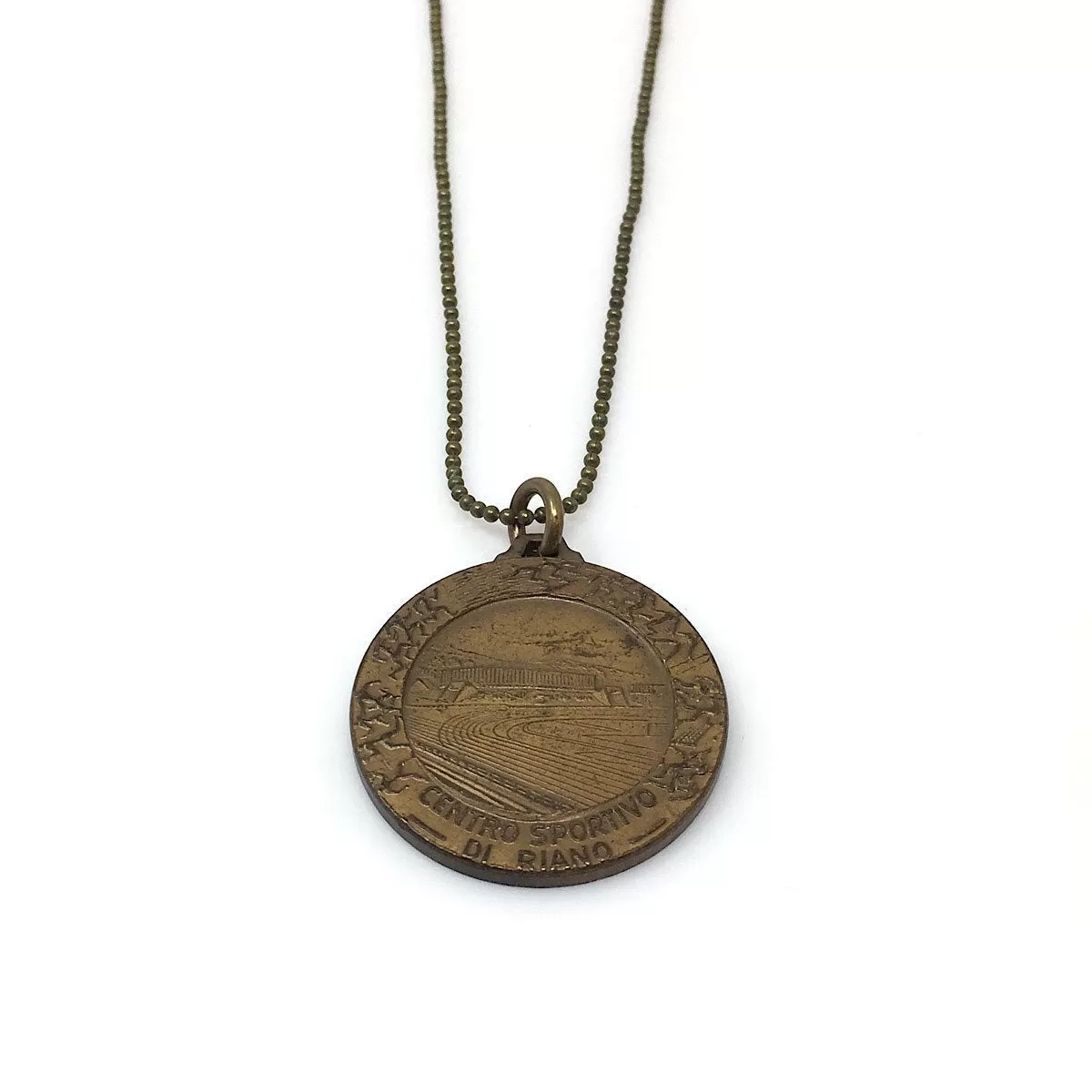 MARCO vintage Italian brass pendant necklace