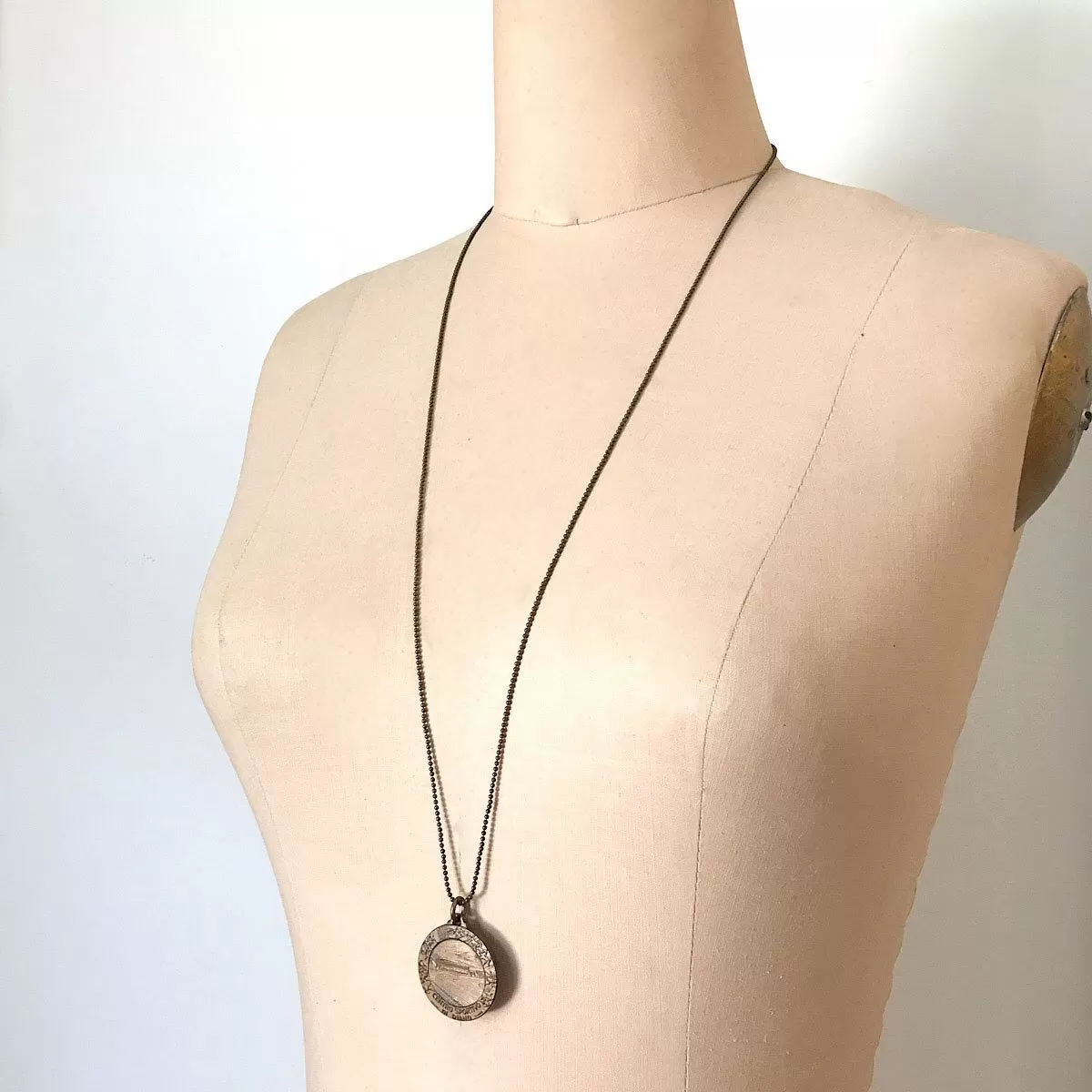 MARCO vintage Italian brass pendant necklace