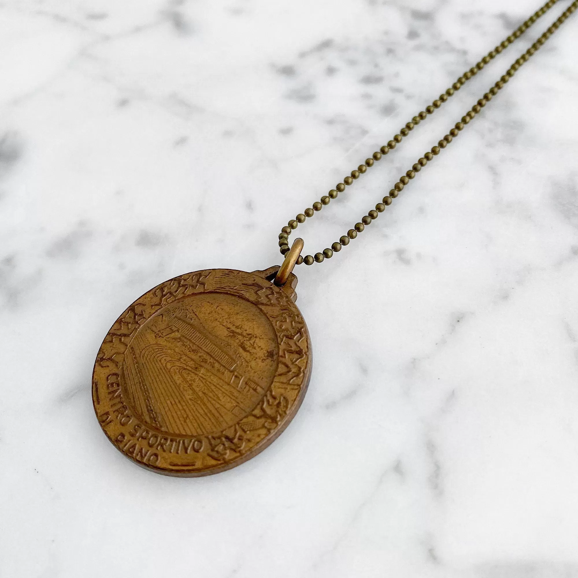 MARCO vintage Italian brass pendant necklace